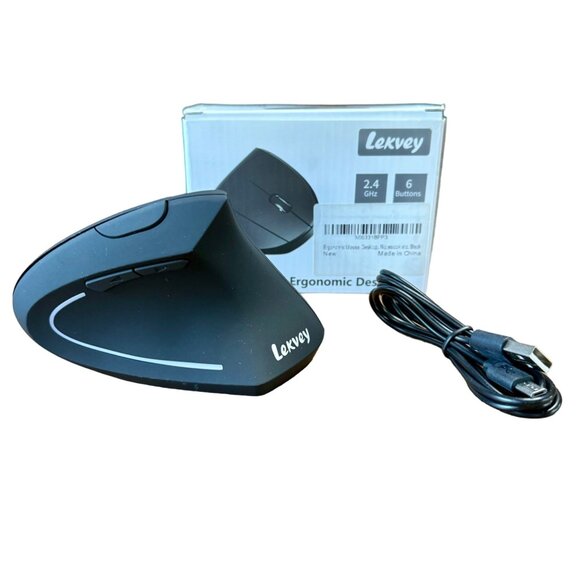 Lekvey Other - LEVKEY Wireless Ergonomic Mouse 2.4GHz Vertical Mouse Rechargeable Black NEW Box